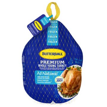 Butterball Frozen Whole Young Turkey, 20 - 24 lbs, Limit 1, Avg. 22.25 lbs