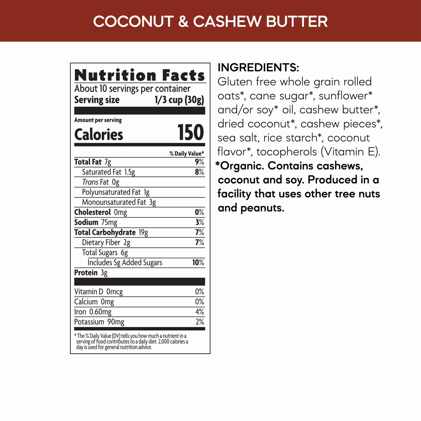 Nature's Path Organic Granola - Coconut & Cashew Butter; image 3 of 6