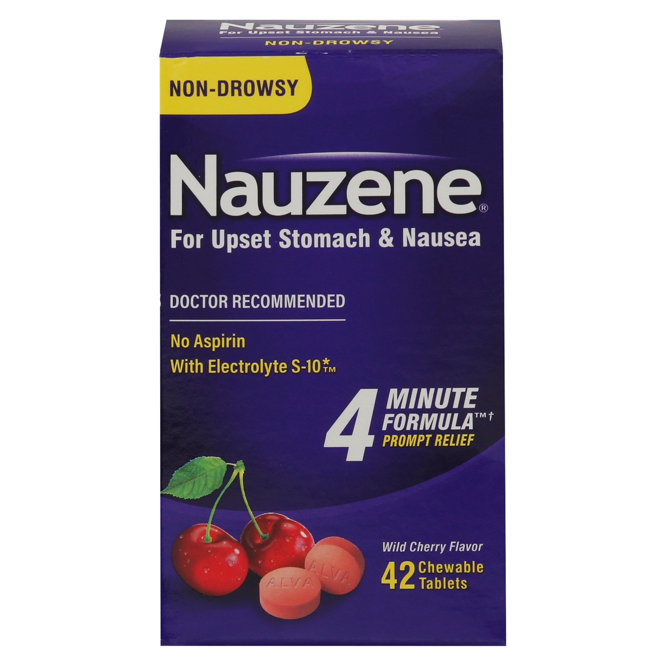 Nauzene Chewable Tablets Wild Cherry Flavor Shop Medicines