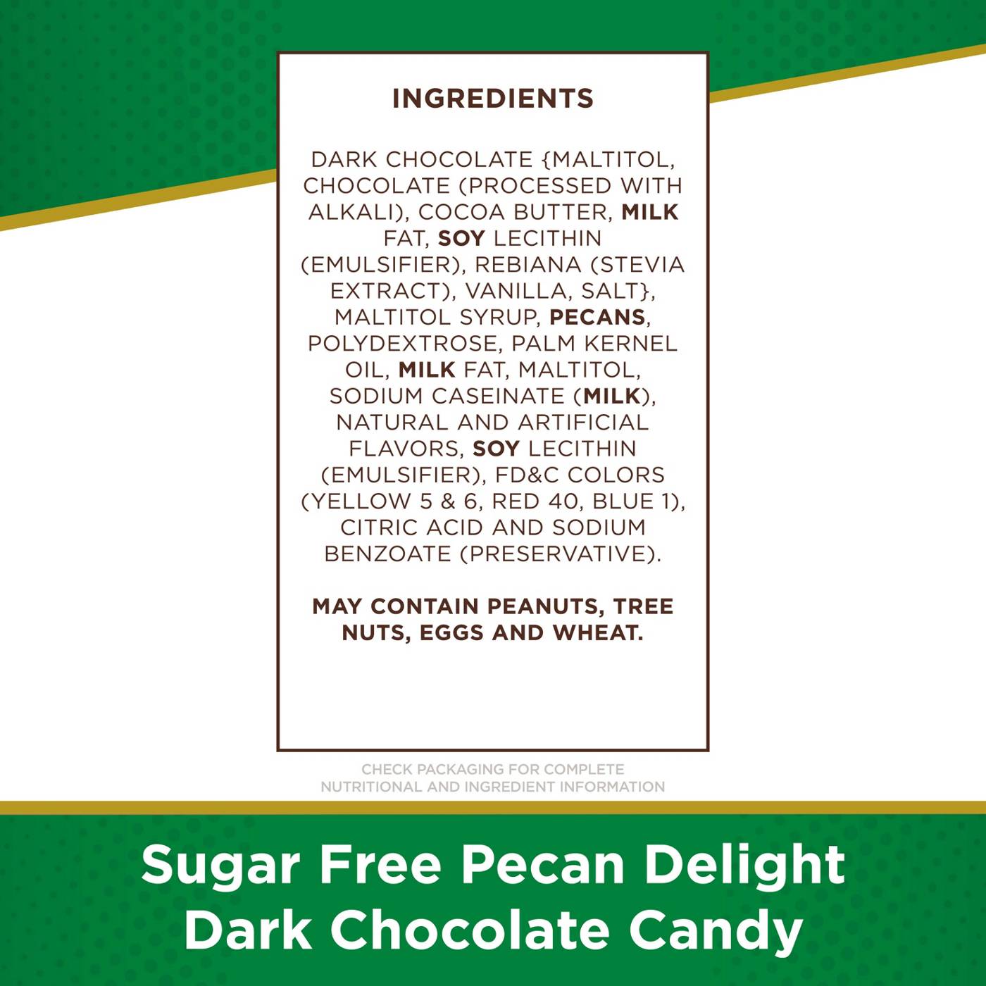 Russell Stover Sugar Free Dark Chocolate Pecan Delight; image 4 of 8