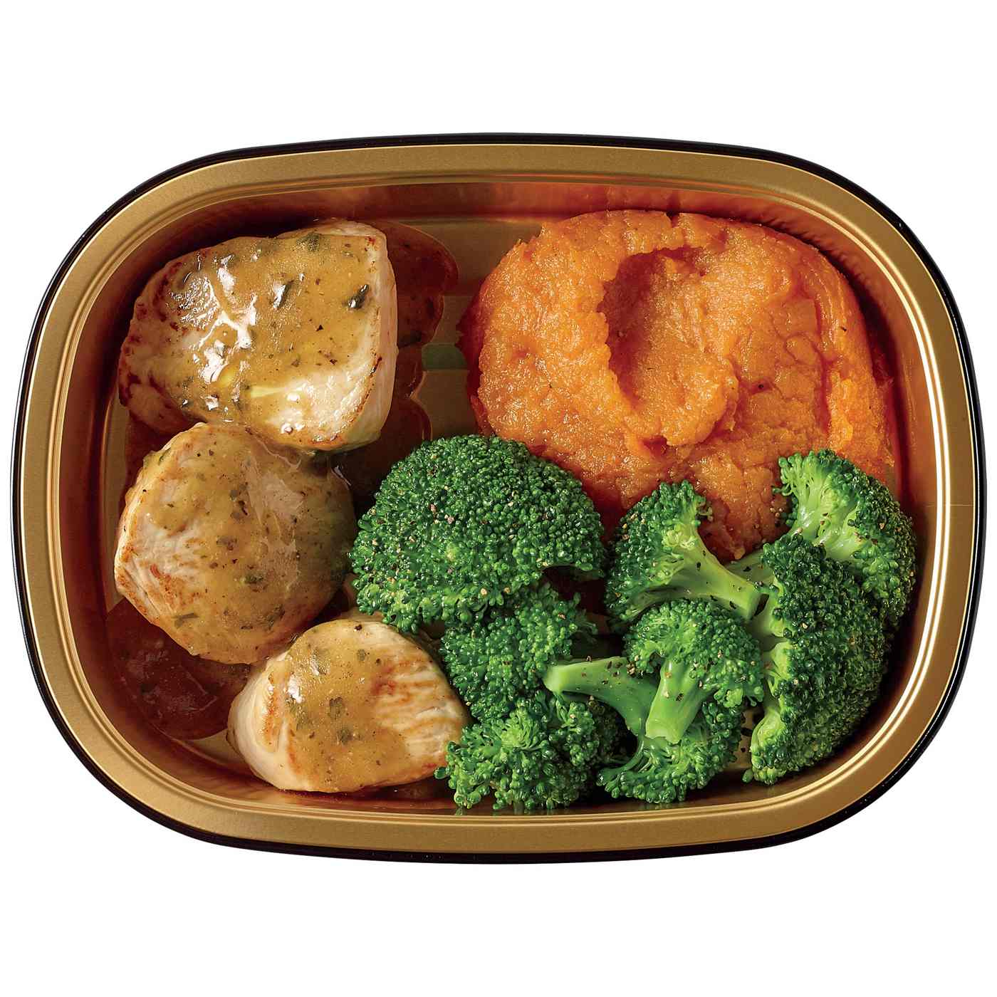 Meal Simple by H-E-B Turkey Medallions, Mashed Sweet Potatoes & Broccoli; image 1 of 4