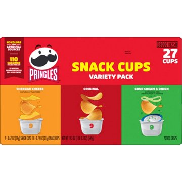 Pringles Potato Crisps Chips Variety Pack - Snack Cups, 27 ct