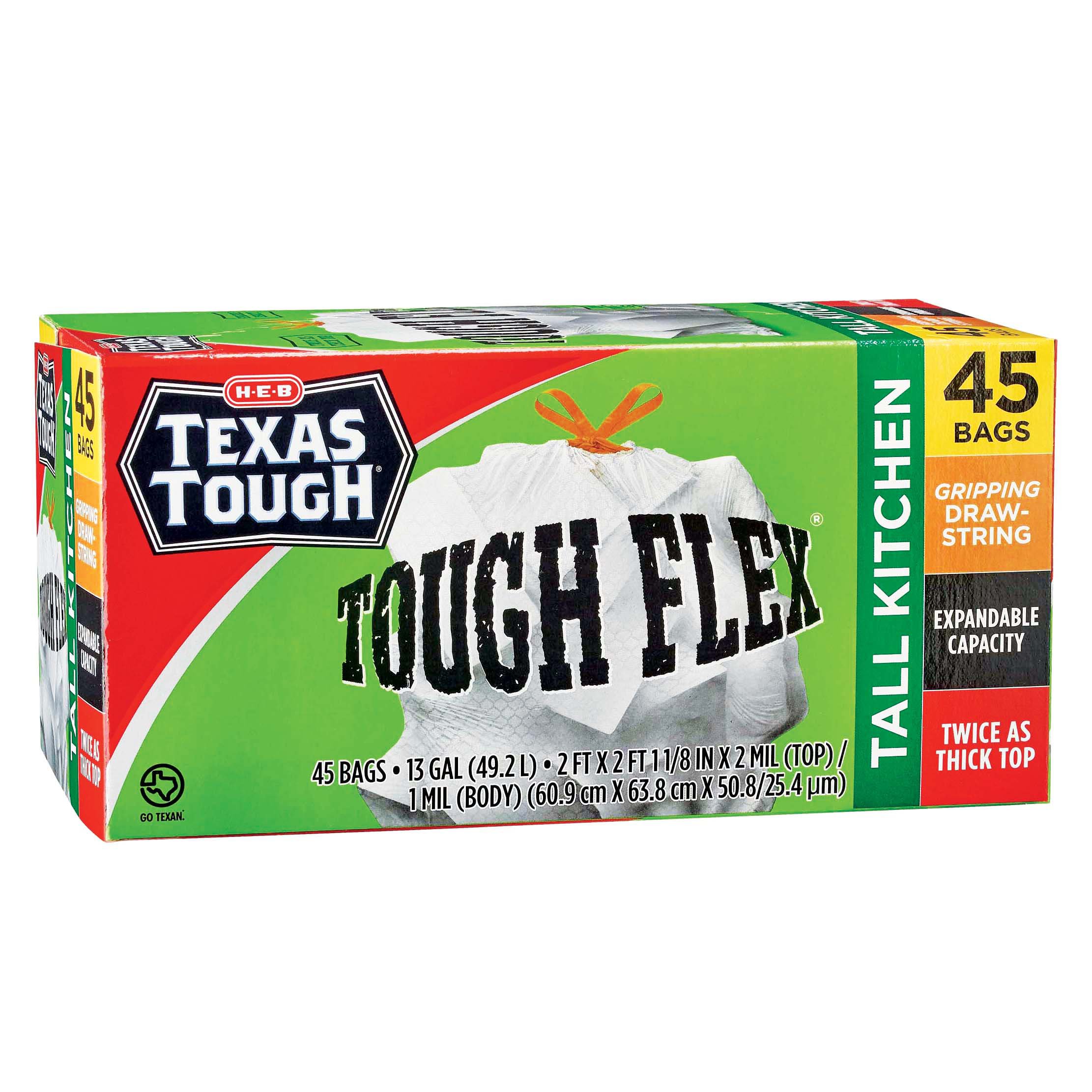 H-E-B Texas Tough Tall Kitchen Trash Bags, 13 Gallon - Fresh Scent