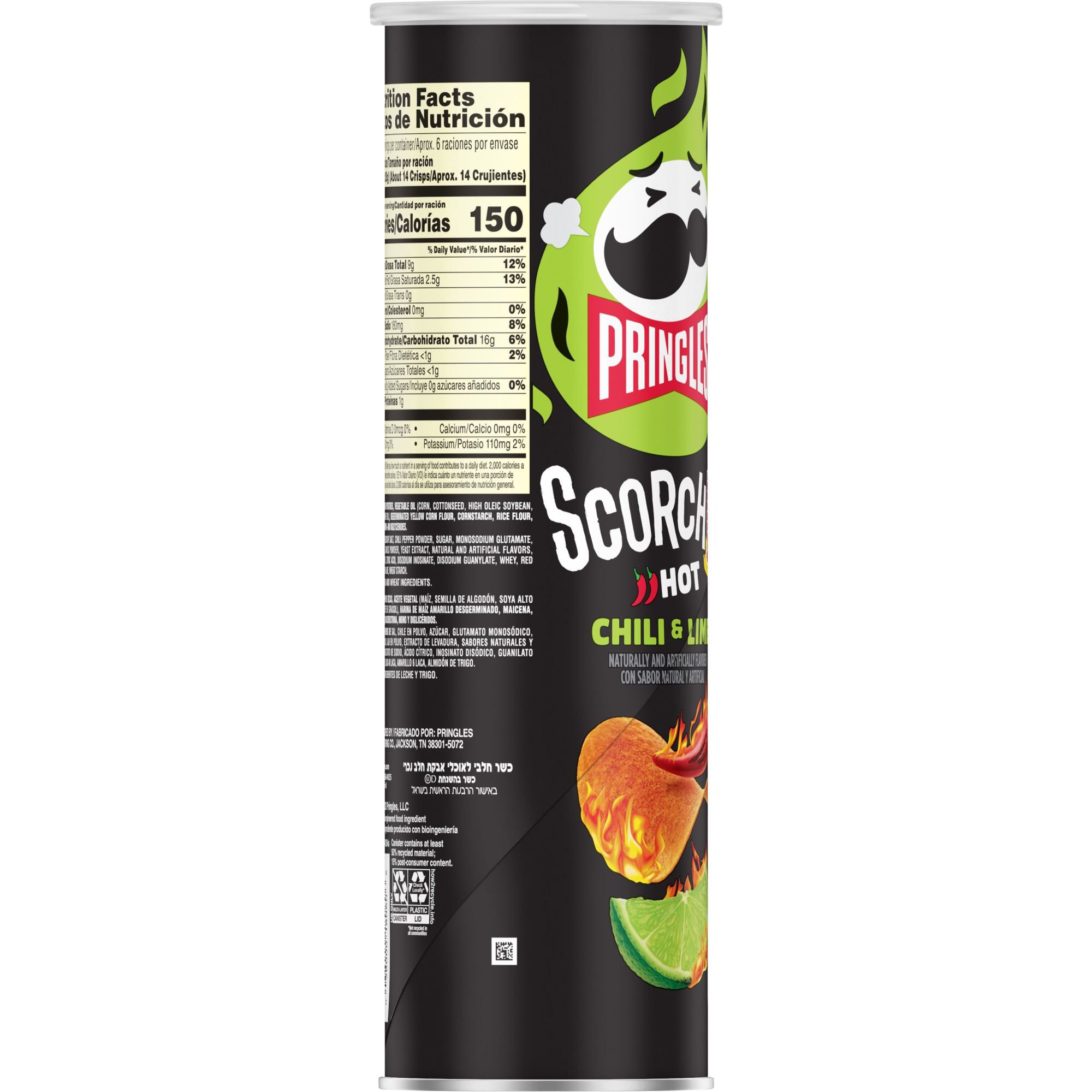 Pringles Scorchin' Chili And Lime Potato Crisps Chips - Shop Chips At H-E-B