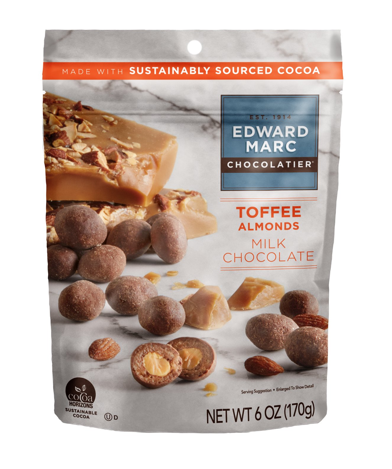 Edward Marc Chocolatier Toffee Almonds Milk Chocolate Shop Candy at HEB
