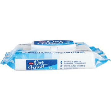 H-E-B Our Finest Moist Flushable Wipes, 42 ct