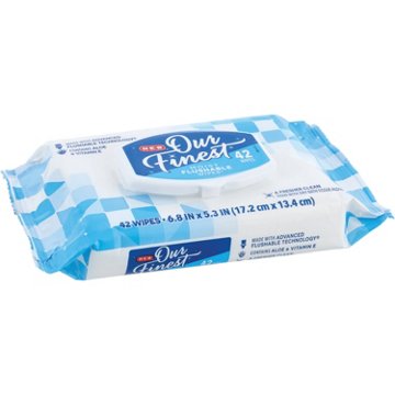 H-E-B Our Finest Moist Flushable Wipes, 42 ct