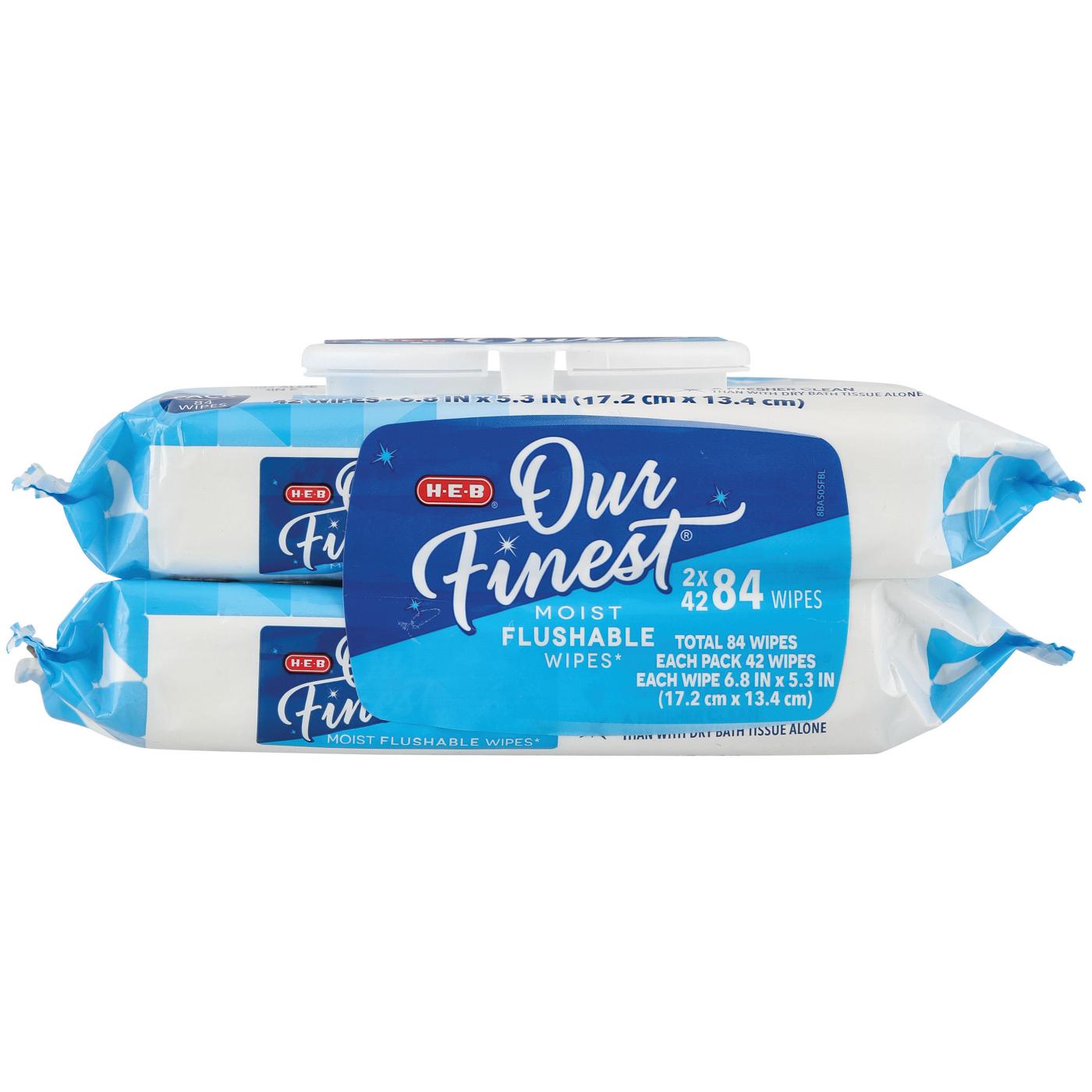 H-E-B Our Finest Moist Flushable Wipes 2 pk; image 1 of 2