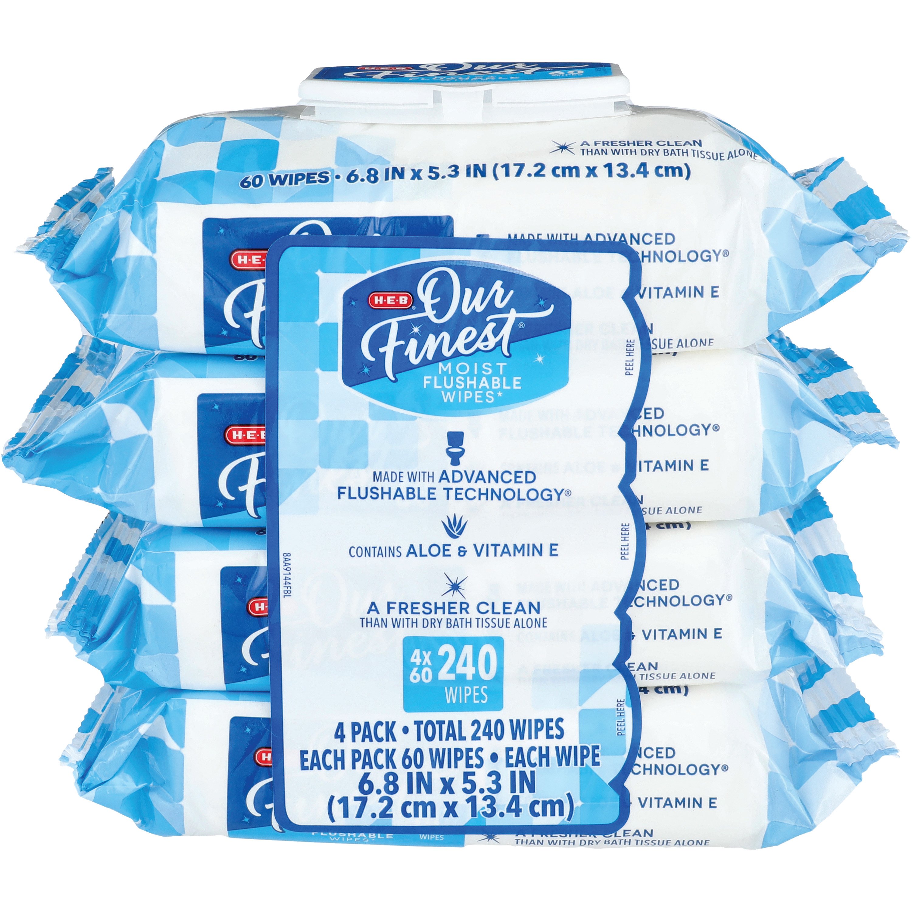 HEB Our Finest Moist Flushable Wipes 4 pk Shop Toilet Paper at HEB