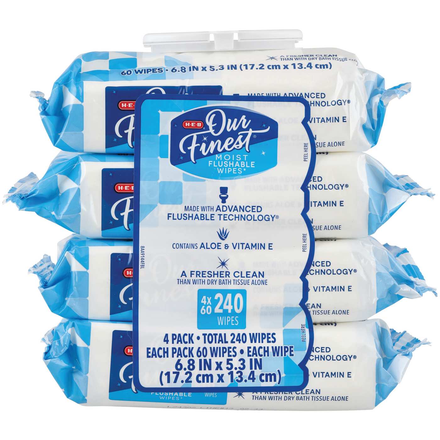 H-E-B Our Finest Moist Flushable Wipes 4 pk; image 1 of 2