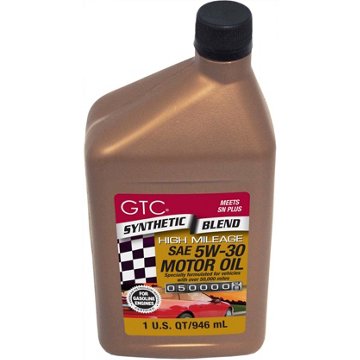 GTC Synthetic Blend High Mileage SAE 5W-30 Motor Oil, 1 qt