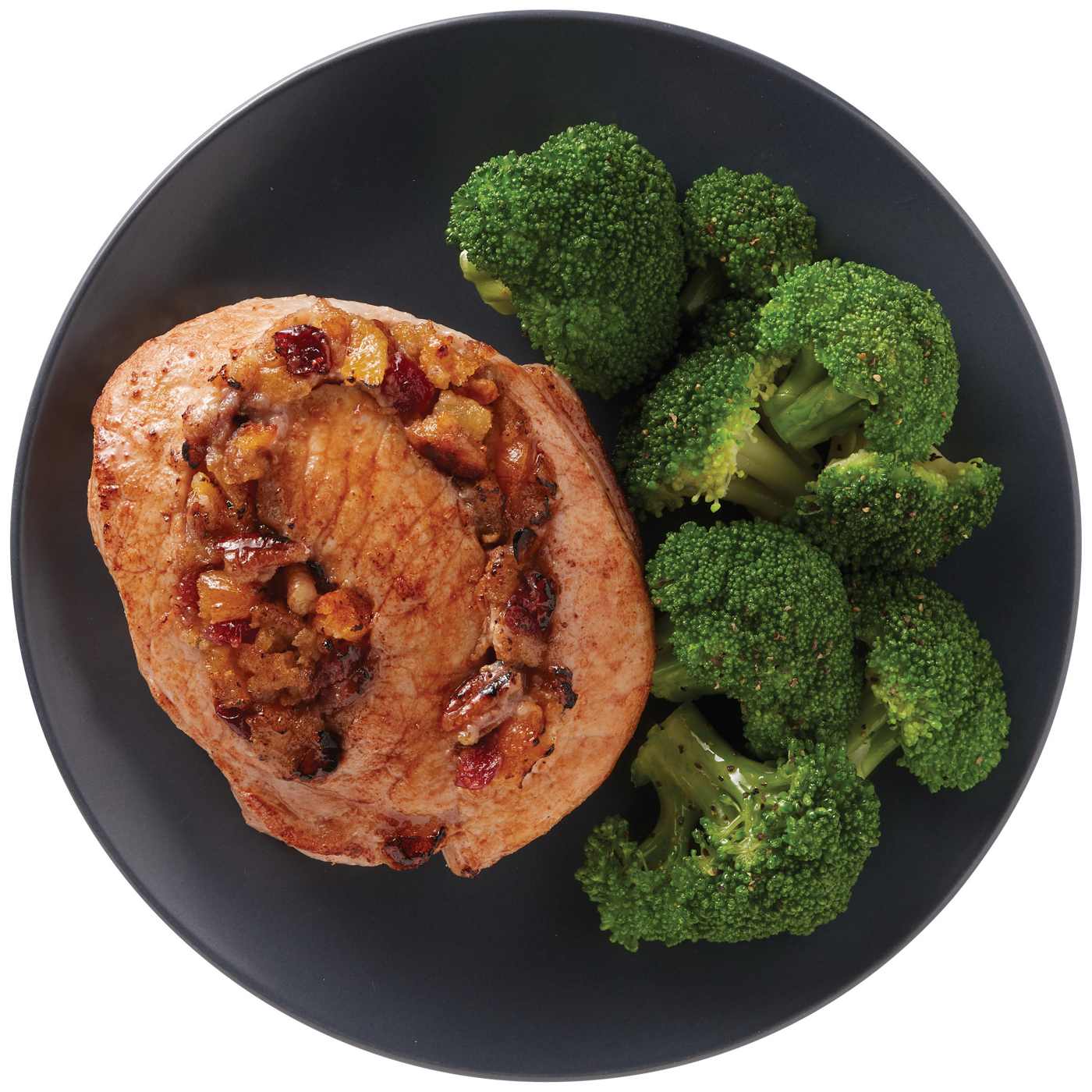 Meal Simple by H-E-B Apricot Cranberry Pecan Stuffed Pork Pinwheel & Broccoli; image 2 of 4