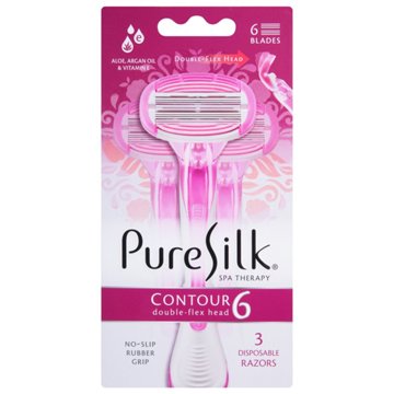 Pure Silk Contour 6 Disposable Razors, 3 ct