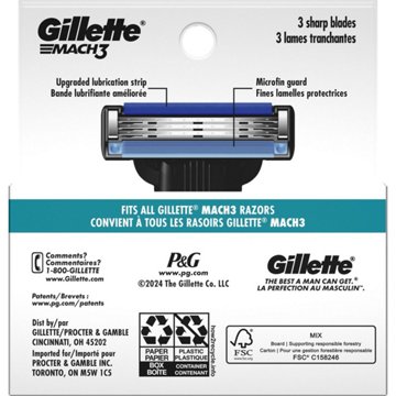 Gillette Mach3 Razor Blade Cartridge Refills for Men