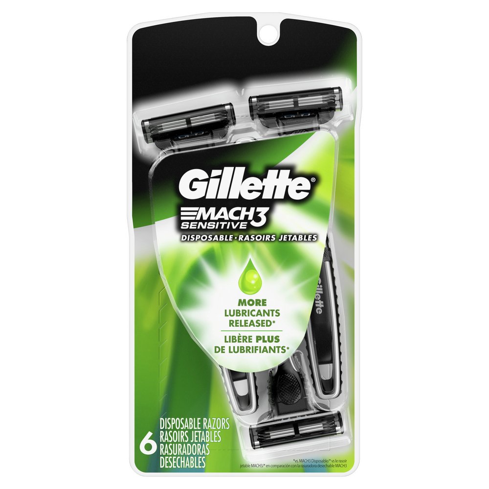 Gillette Mach3 Sensitive Disposable Razors Shop Bath & Skin Care at HEB