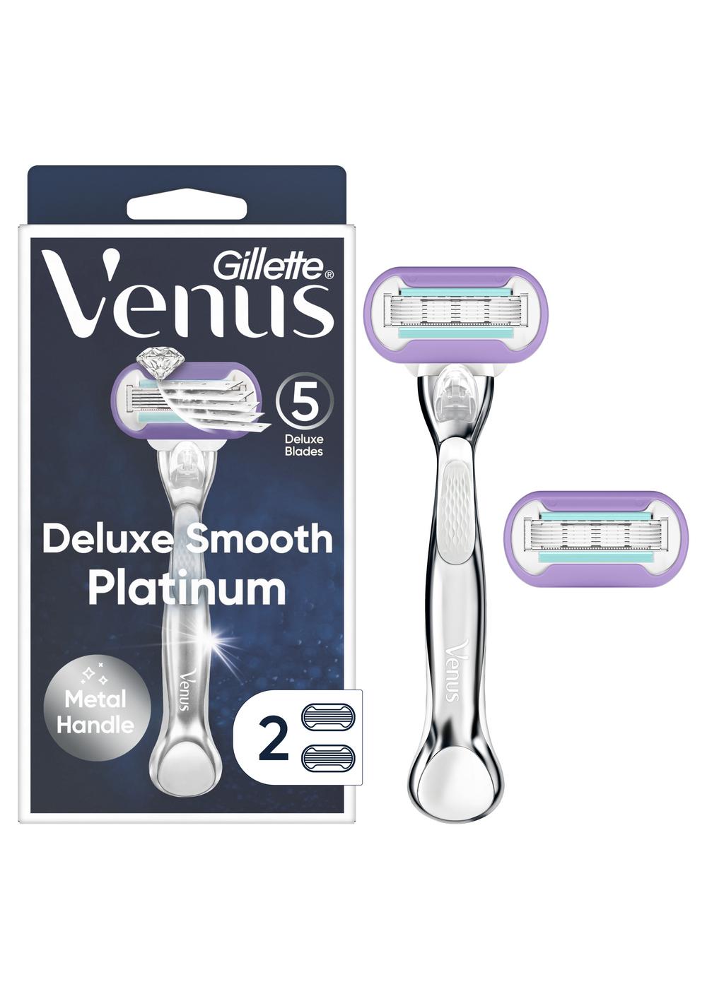 Gillette Venus Platinum Smooth Metal Handle Women's Razor and 2 refills; image 2 of 11
