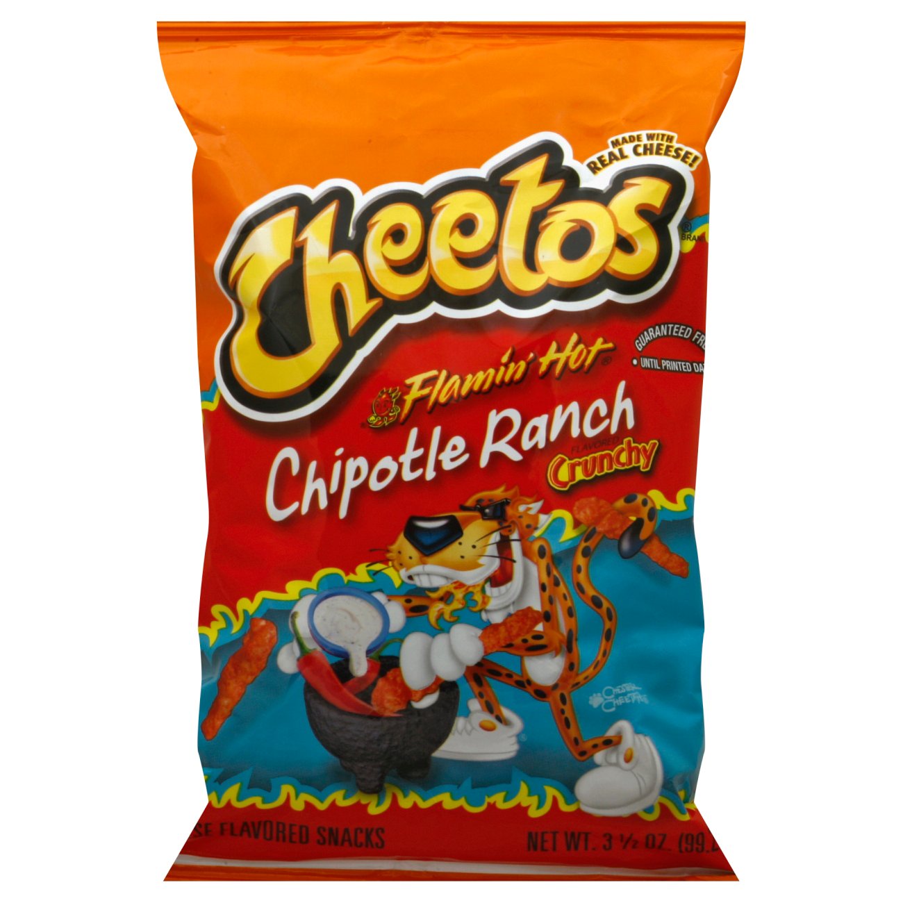 Cheetos Crunchy Flamin' Hot Cheese Flavored Snacks, 3.5 oz Bag 