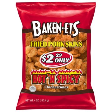Baken-Ets Chicharrones Hot 'n Spicy Fried Pork Rinds, 4 oz