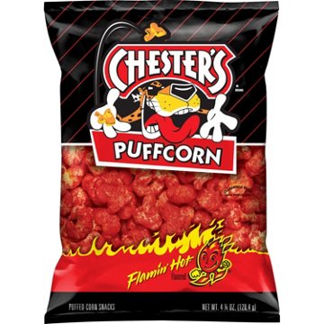 Chester's Puffcorn Flamin' Hot Flavored Puffed Corn Snacks