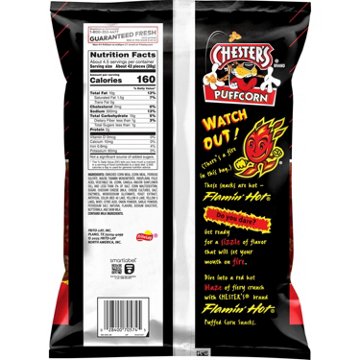 Chester's Puffcorn Flamin' Hot Flavored Puffed Corn Snacks