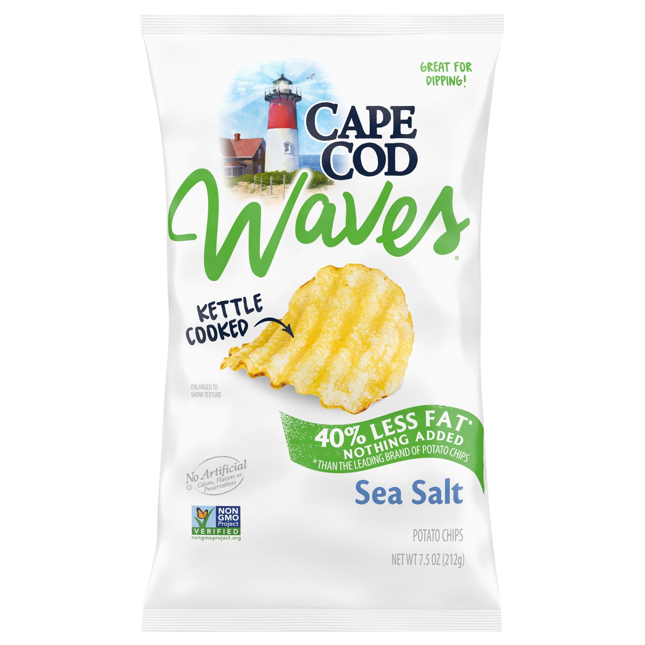 Cape Cod Kettle Cooked Waves Reduced Fat Sea Salt Potato Chips Shop