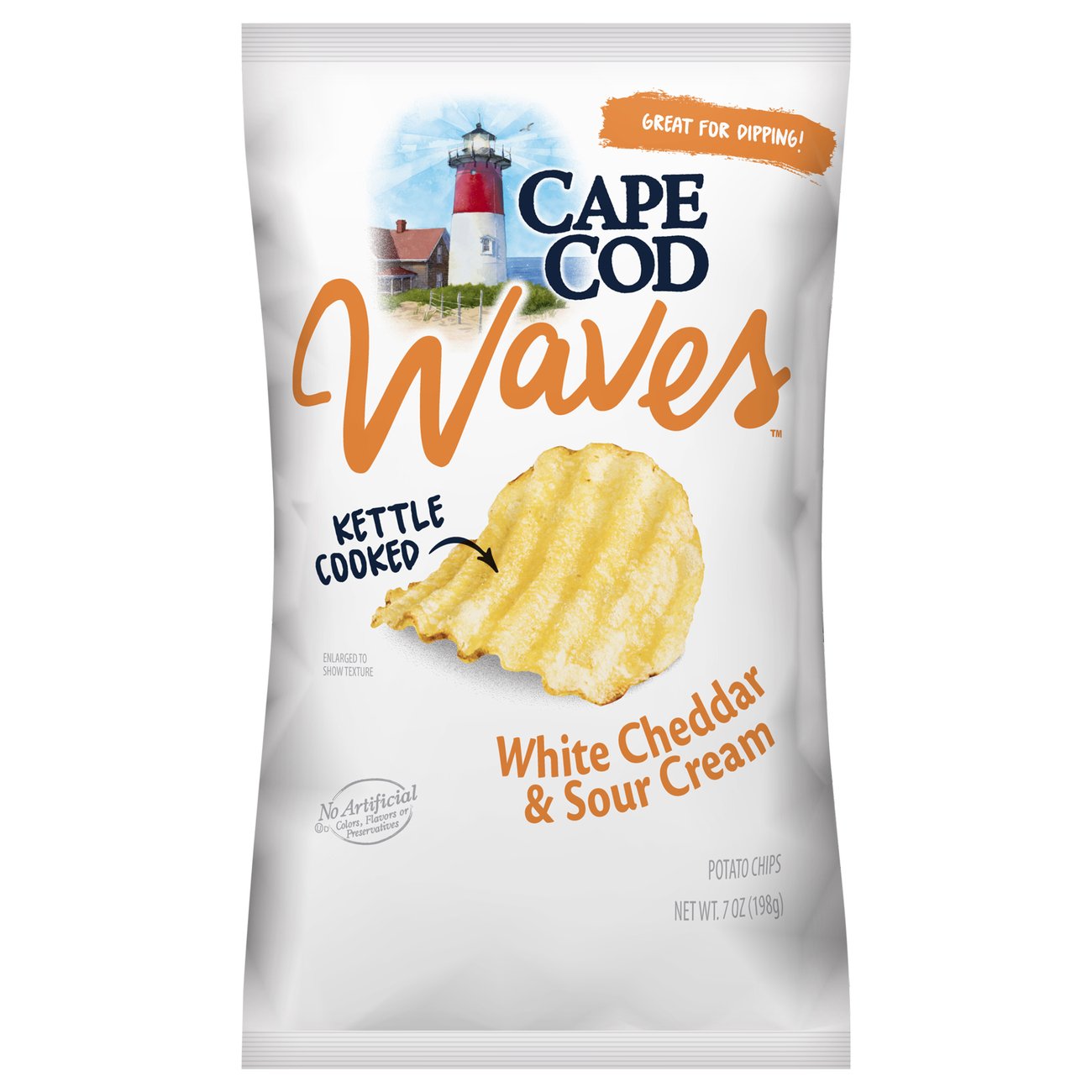 Cape Cod Waves Kettle Cooked Cheddar & Sour Cream Potato Chips Shop Chips at HEB