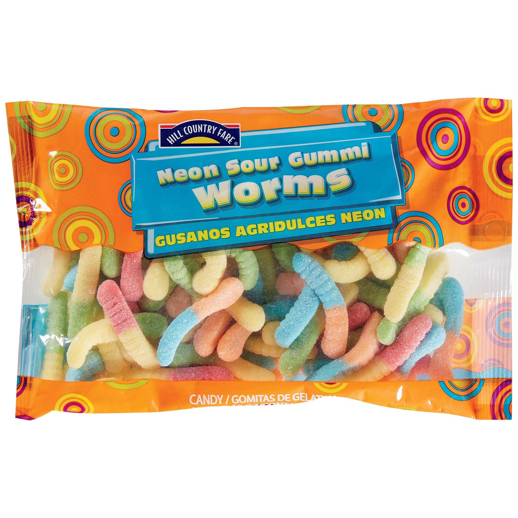 Hill Country Fare Neon Sour Gummi Worms - Shop Candy at H-E-B