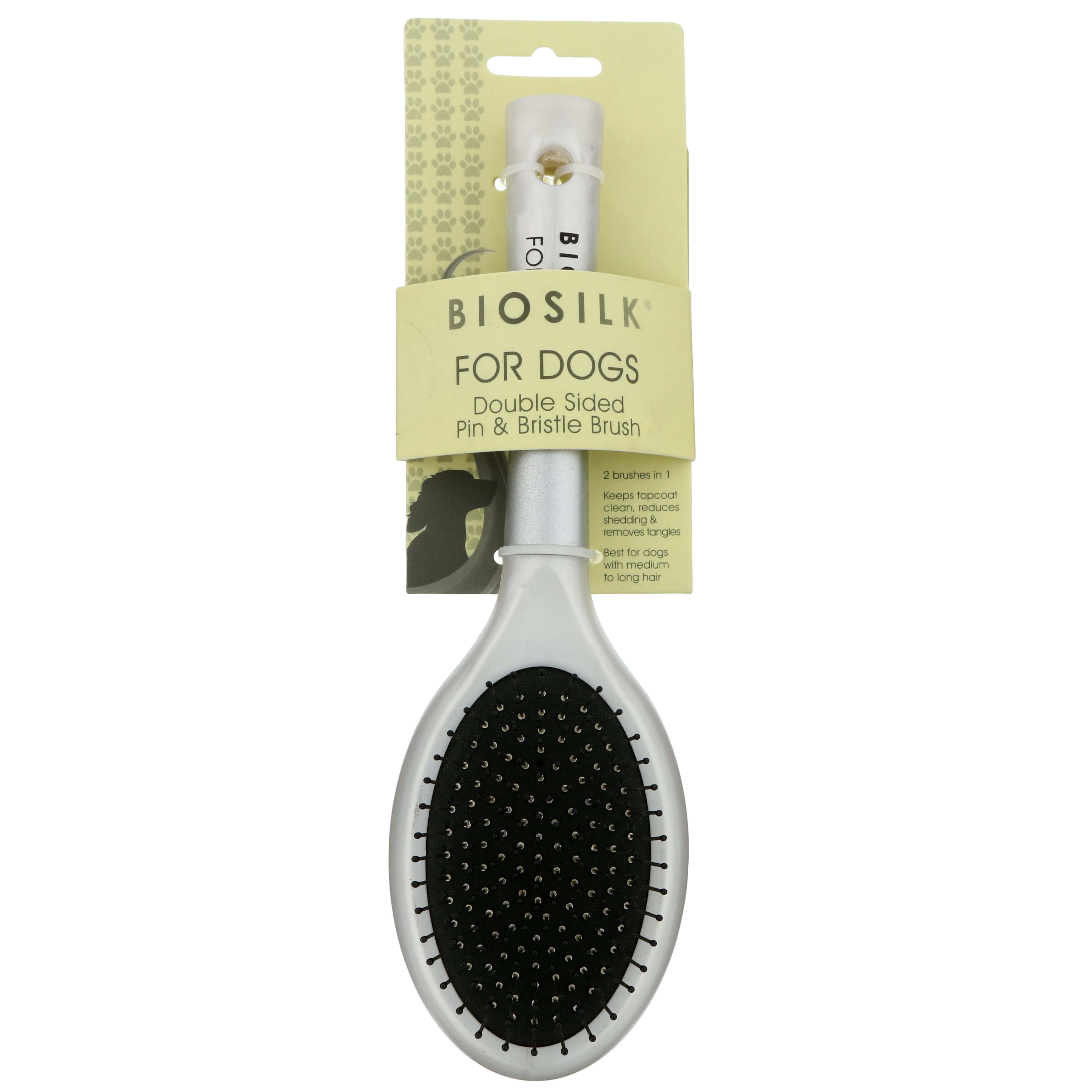 Biosilk Double Sided Pin And Bristle Brush For Dogs Shop Grooming At H E B