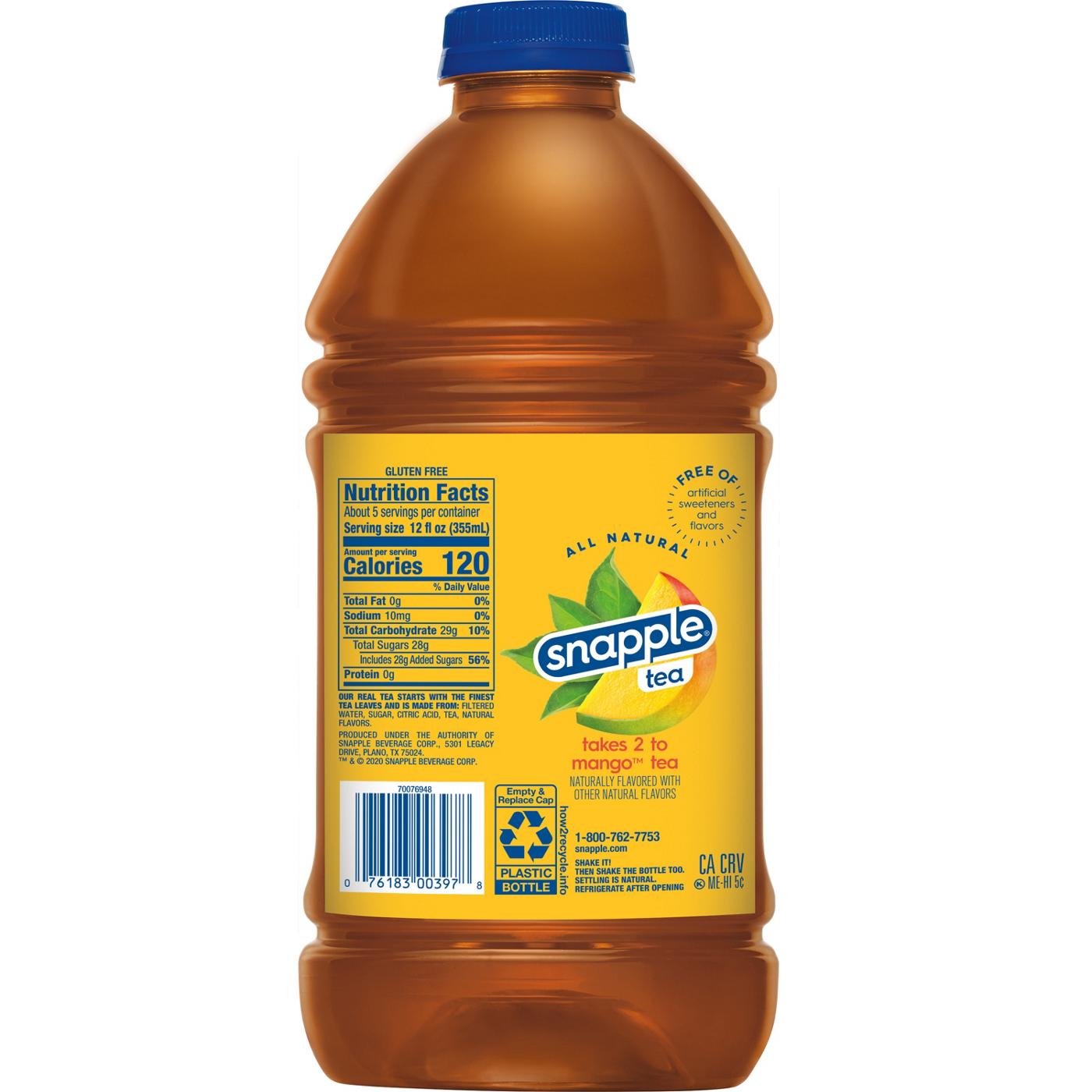 Snapple Mango Tea; image 4 of 4