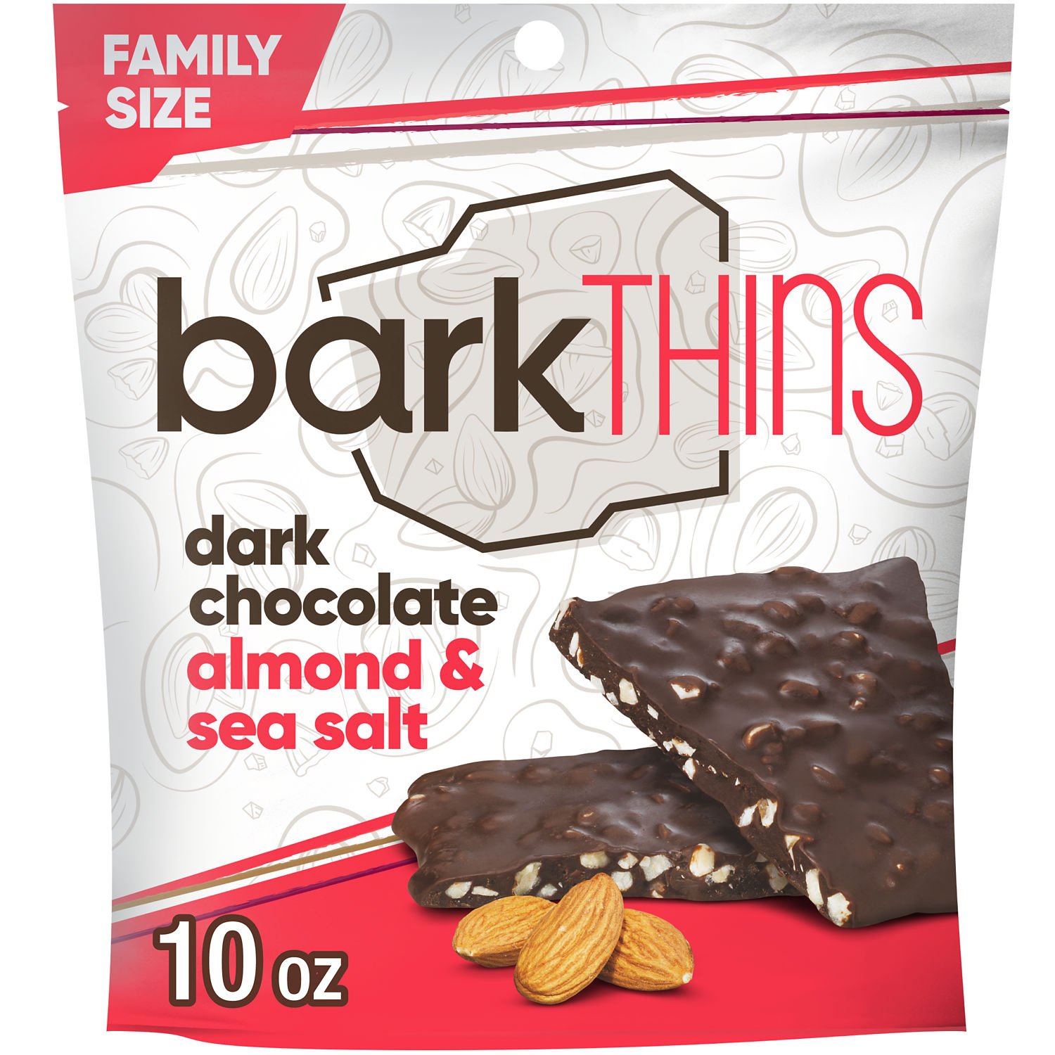 barkTHINS Dark Chocolate Almond & Sea Salt Snacking Bars Shop Candy at HEB
