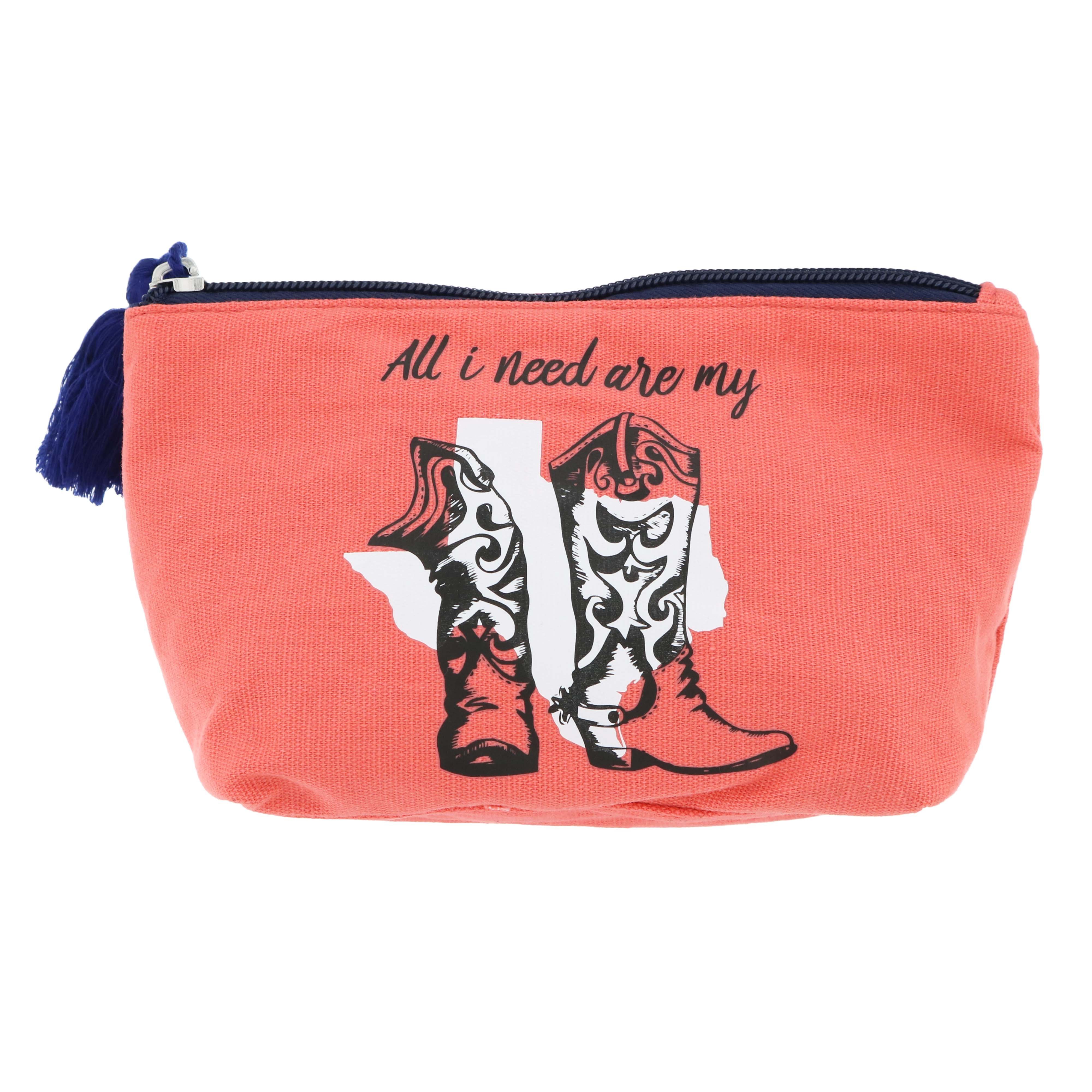 Trend Zone Cosmetic Bag All I Need Are My Boots Shop Makeup Bags at HEB