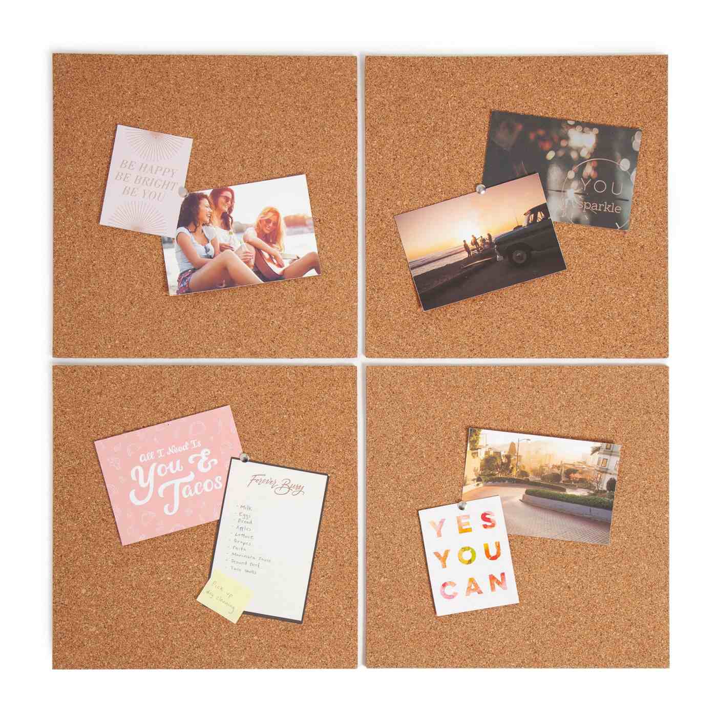 U Brands Square Cork Bulletin Tiles, 4 pk Shop Bulletin & dryerase boards at HEB