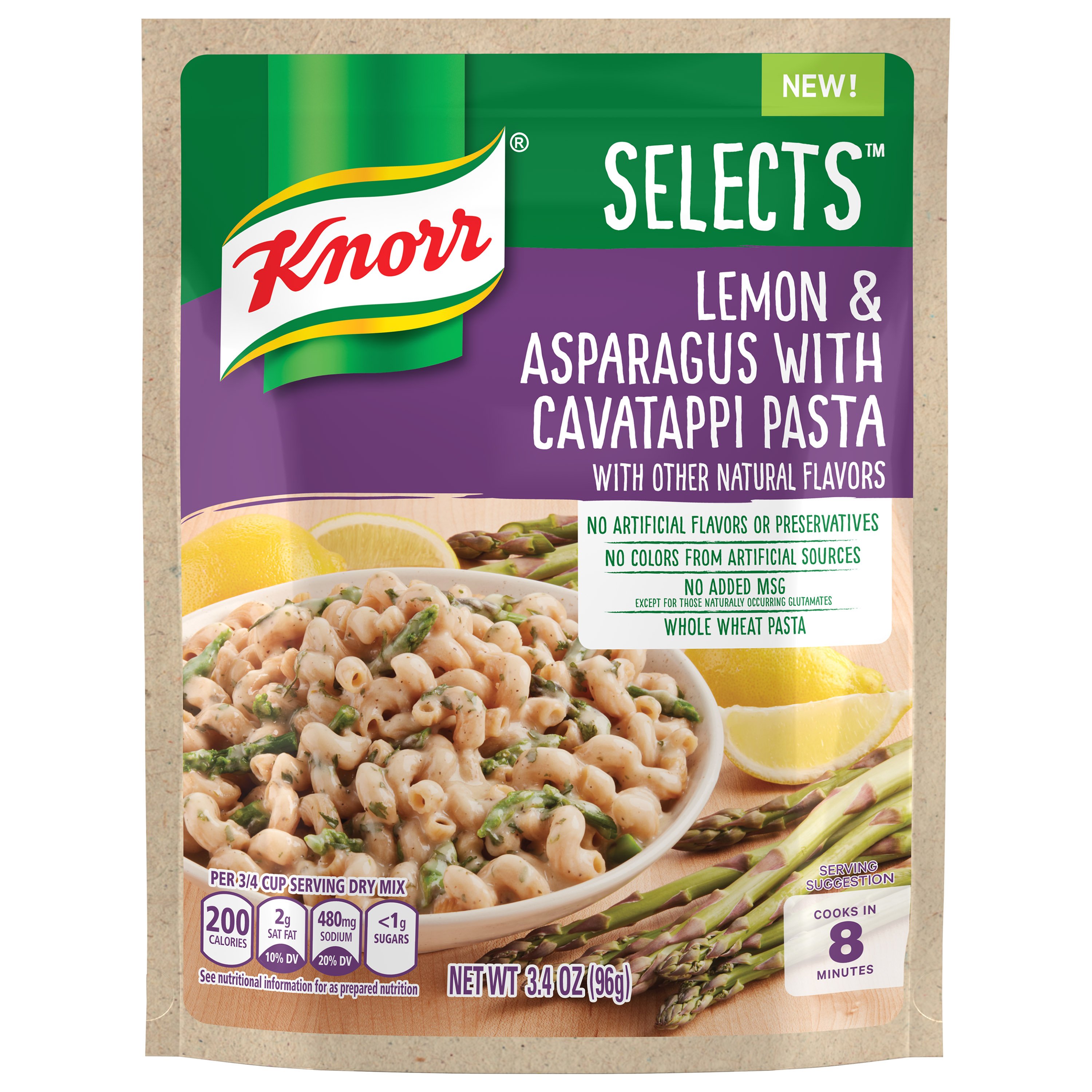 Download Knorr Selects Lemon Asparagus Whole Wheat Cavatappi Pasta - Shop Pantry Meals at H-E-B