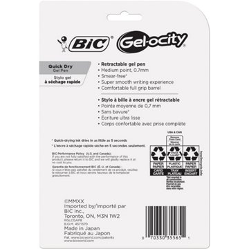 BIC Gel-ocity Quick Dry 0.7mm Gel Pens - Assorted Ink, 8 pk