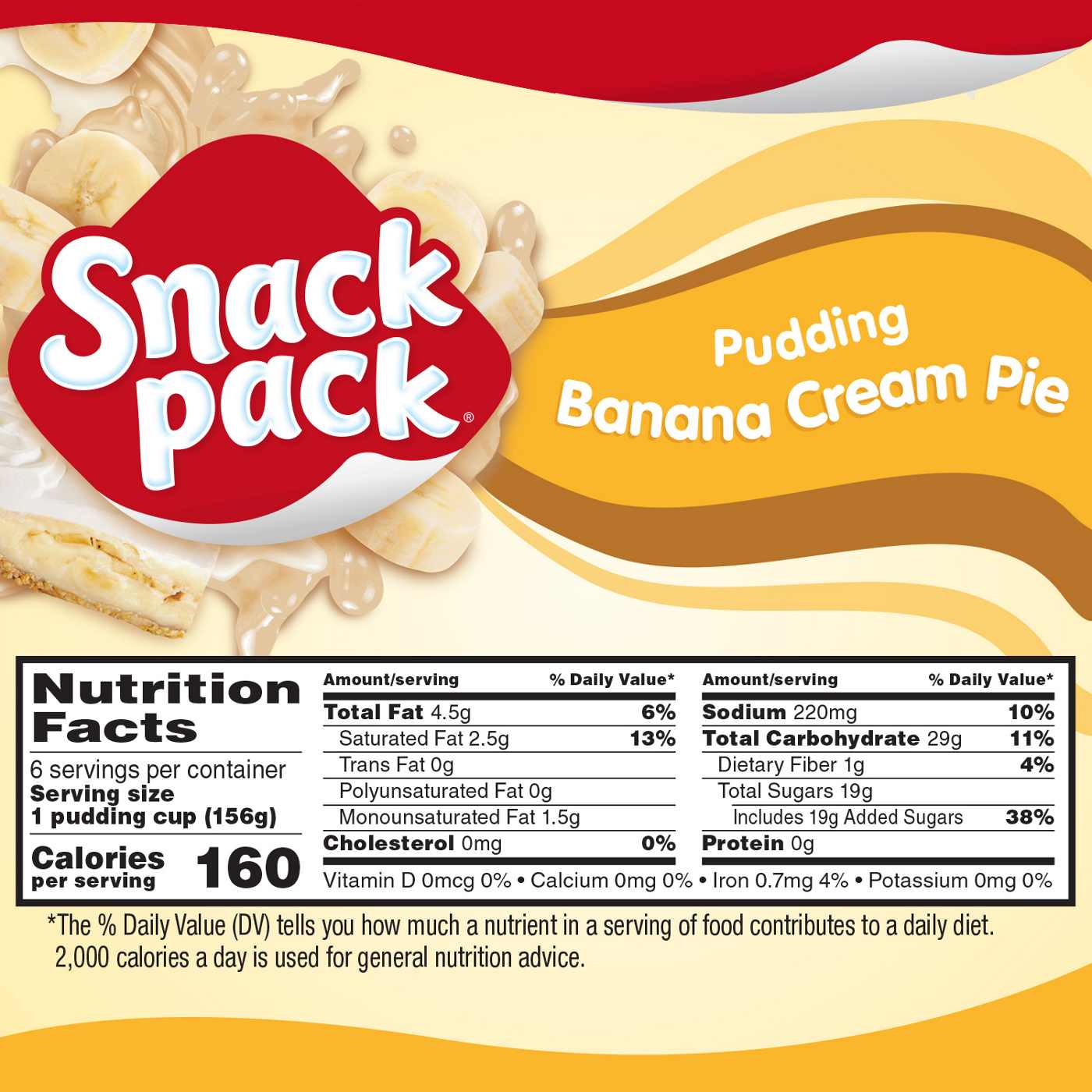Snack Pack Super Size Banana Cream Pie Pudding Cups; image 3 of 7