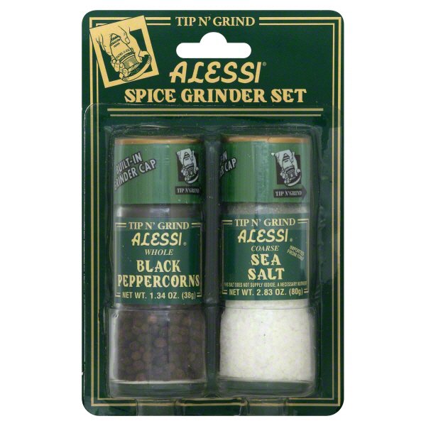 Alessi Spice Grinder Set Sea Salt and Black Peppercorns Shop Utensils