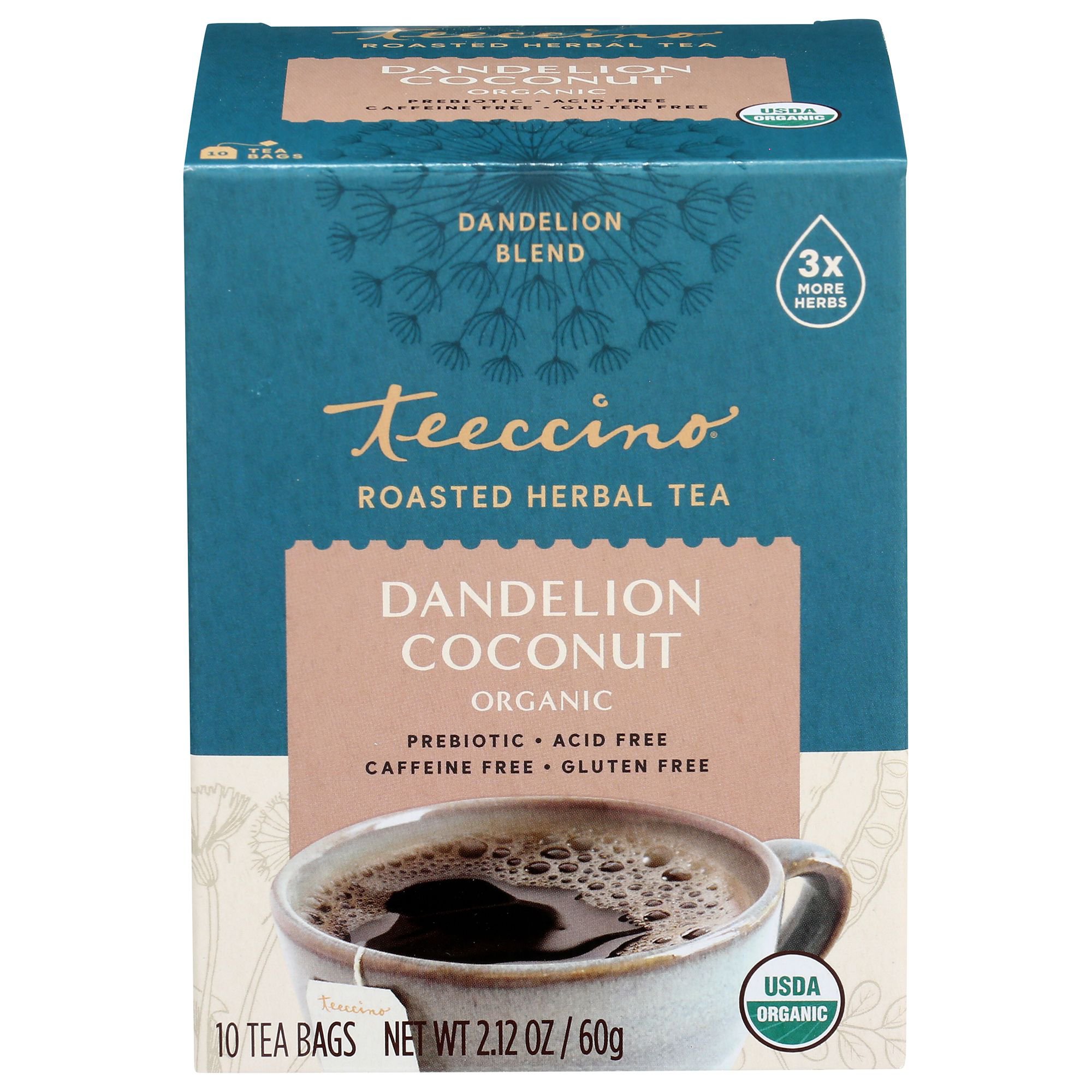 Teeccino Dandelion Coconut Tea Bags Shop Tea at HEB