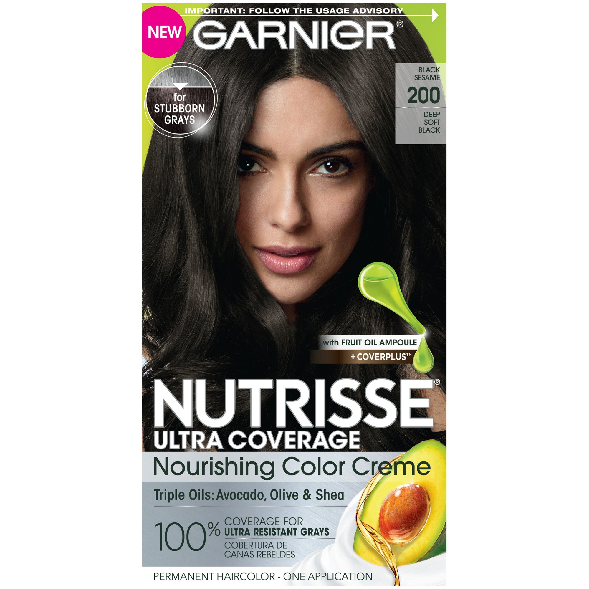 Garnier Nutrisse Ultra Coverage Hair Color 200 Deep Soft Black Sesame Shop Hair Color At H E B