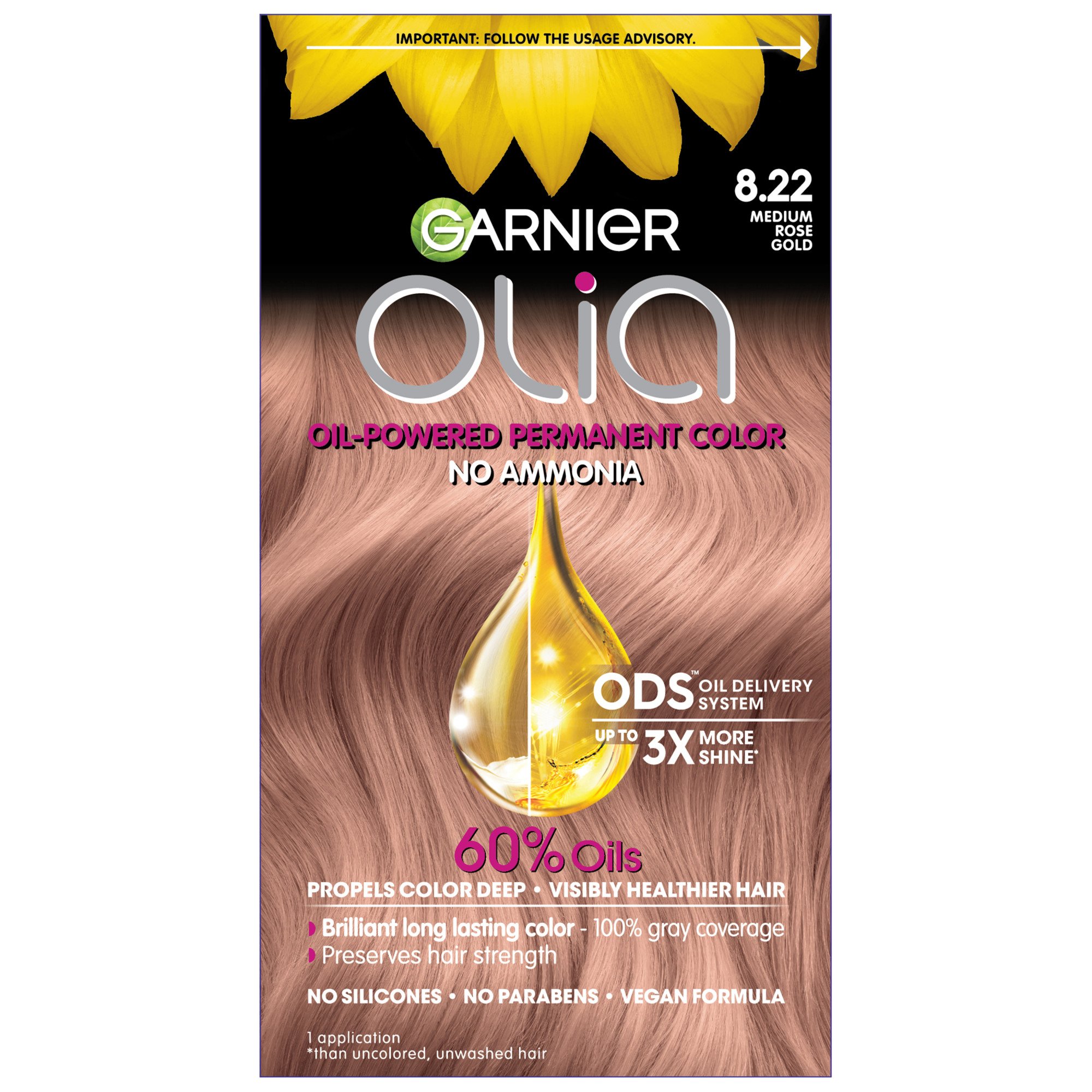 Garnier Olia Oil Powered Permanent Hair Color 8 22 Medium Rose Gold Hair Dye Shop Hair Color At H E B