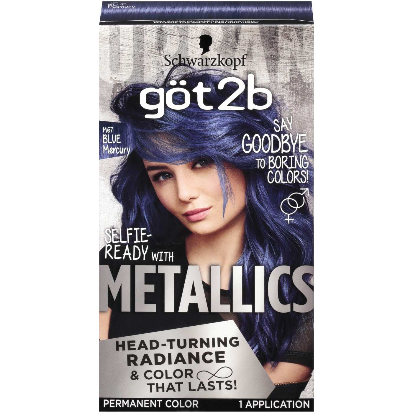 Got2b Metallics Permanent Hair Color, M67 Blue Mercury; image 1 of 4