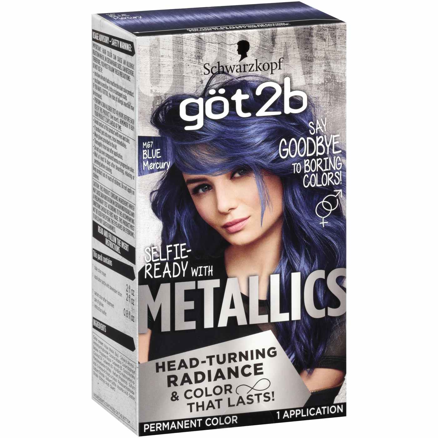 Got2b Metallics Permanent Hair Color, M67 Blue Mercury; image 2 of 4