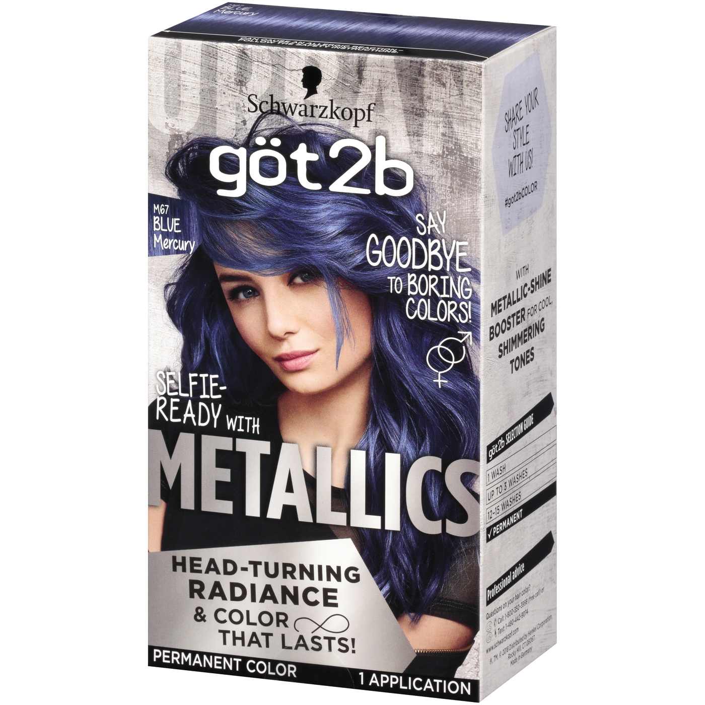 Got2b Metallics Permanent Hair Color, M67 Blue Mercury; image 4 of 4