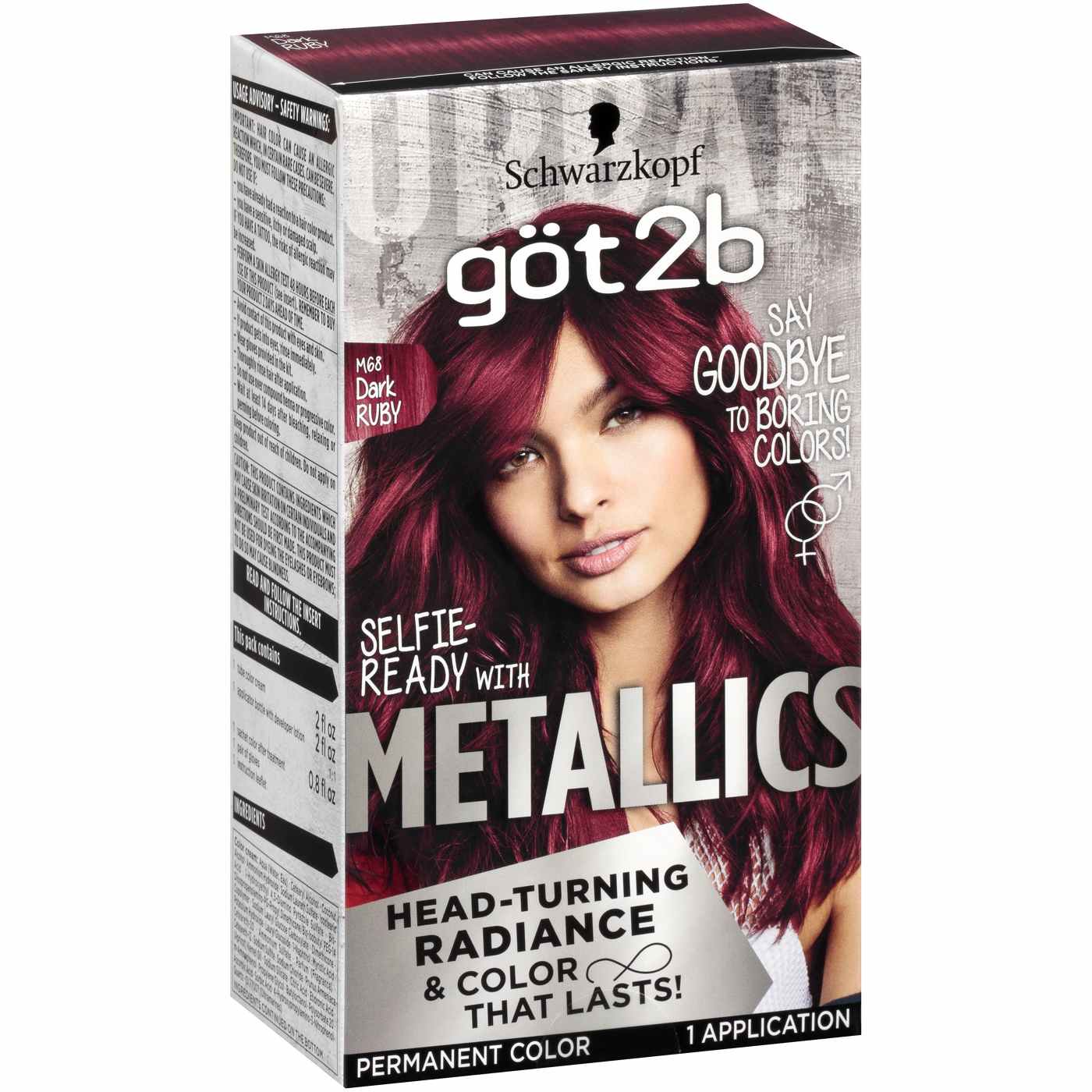 Got2b Metallics Permanent Hair Color, M68 Dark Ruby; image 2 of 4