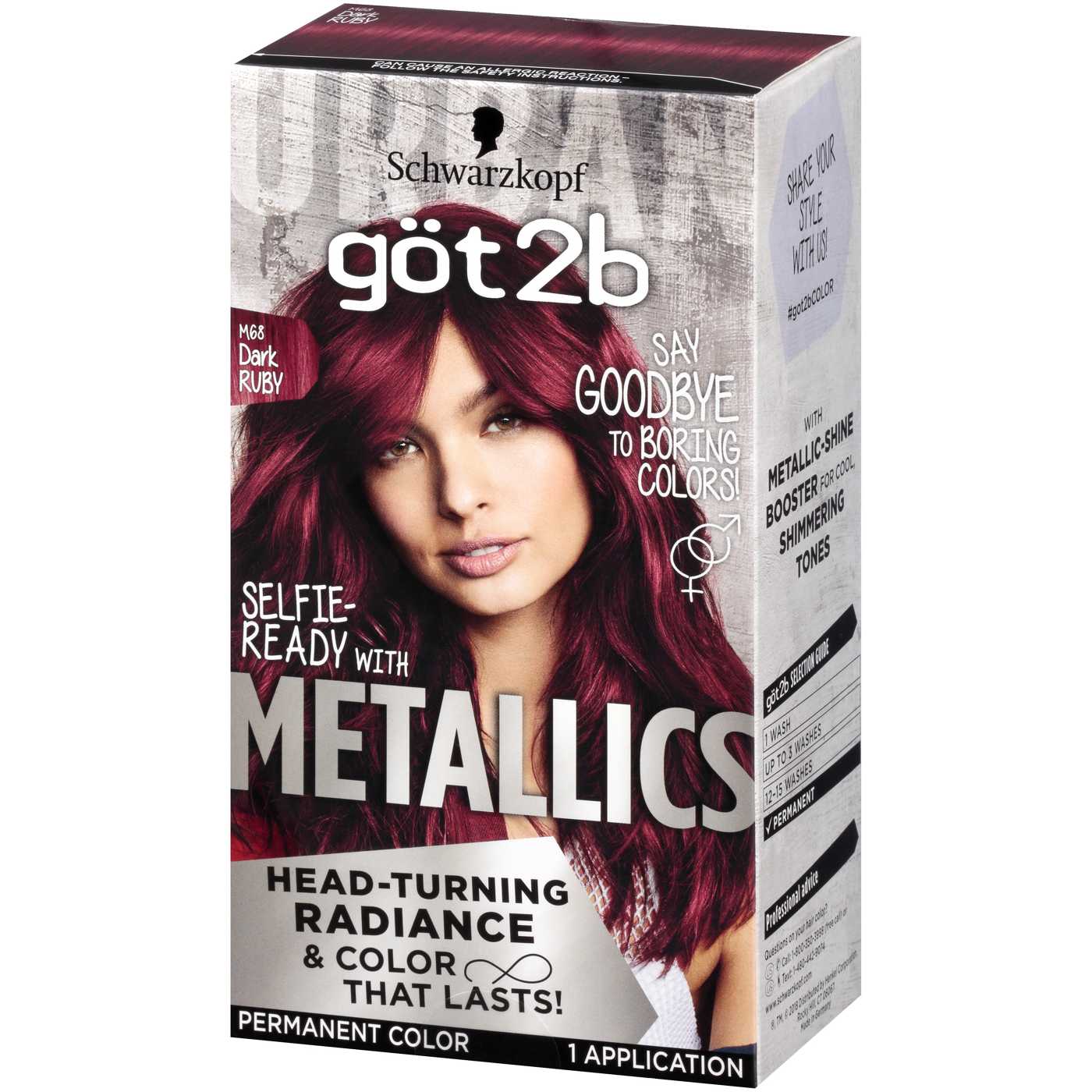 Got2b Metallics Permanent Hair Color, M68 Dark Ruby; image 3 of 4