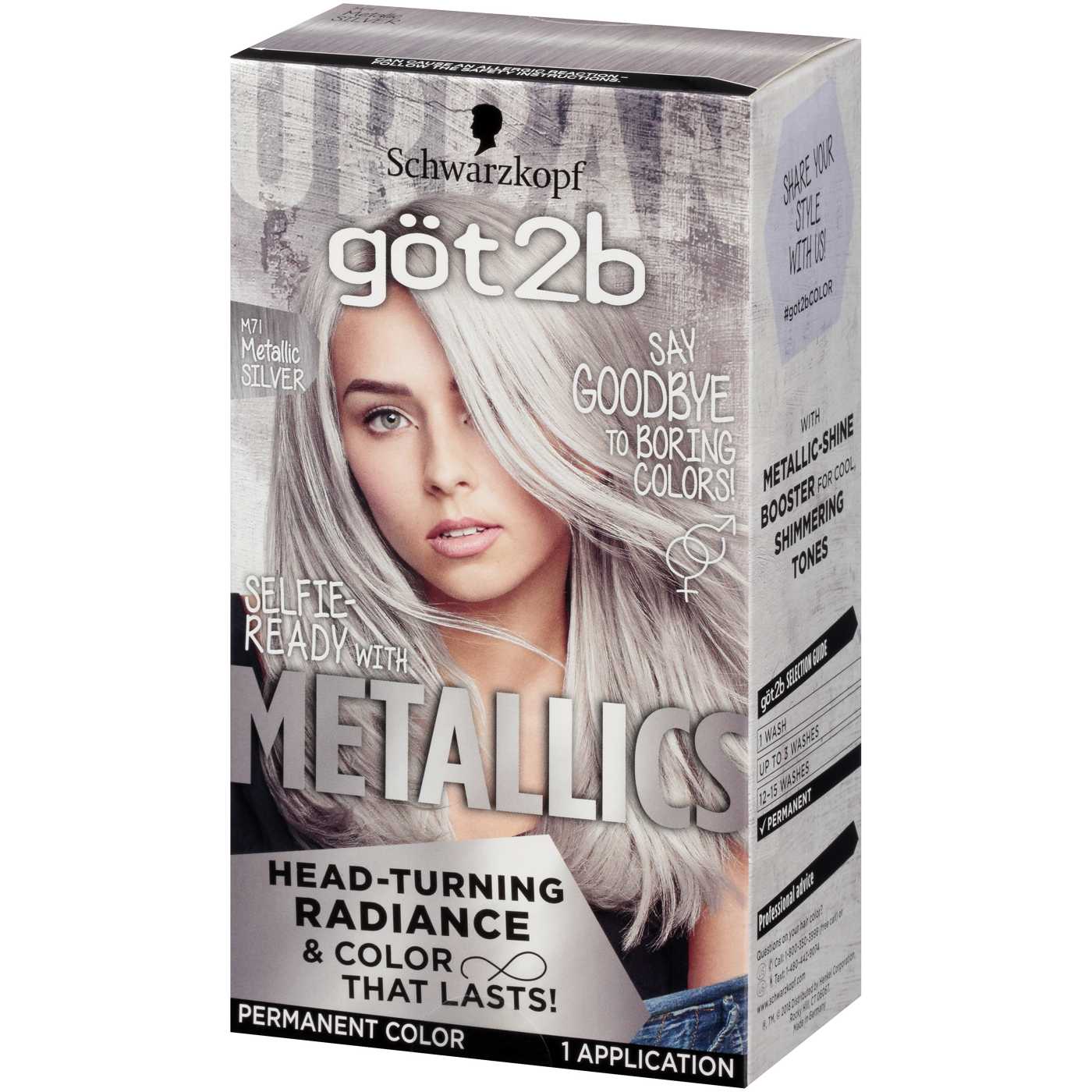 Got2b Metallics Permanent Hair Color, M71 Metallics Silver; image 4 of 4