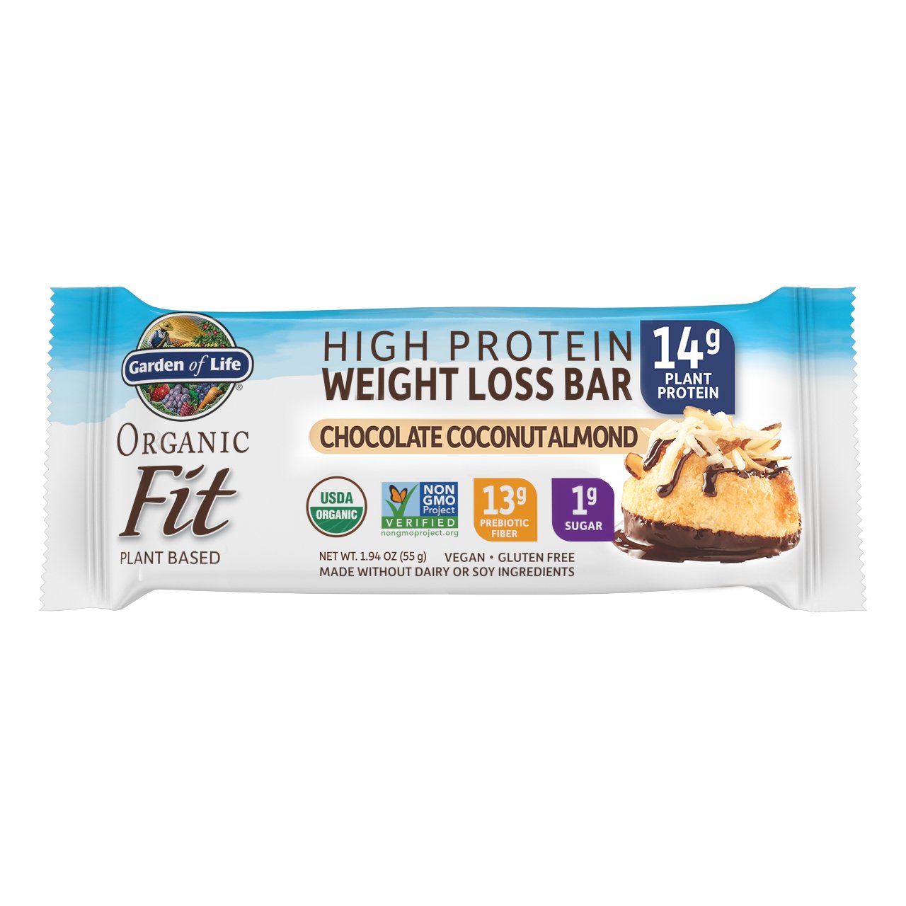 Garden of Life Organic Fit 14g High Protein Weight Loss Bar Chocolate
