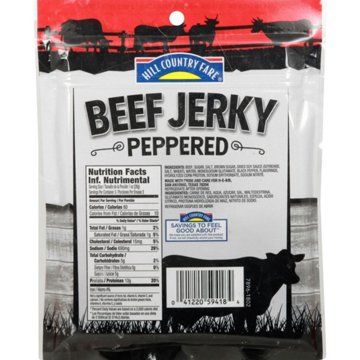 Hill Country Fare 10g Protein Peppered Beef Jerky, 3 oz