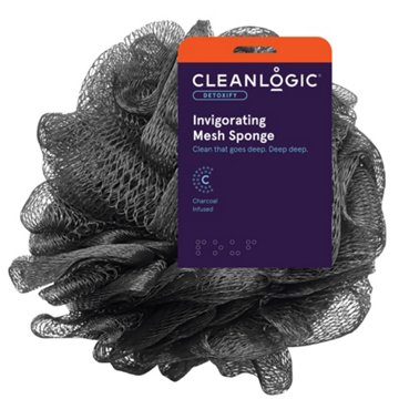 Cleanlogic Charcoal Infused Mesh Loofah Bath Sponge