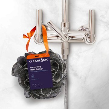 Cleanlogic Charcoal Infused Mesh Loofah Bath Sponge