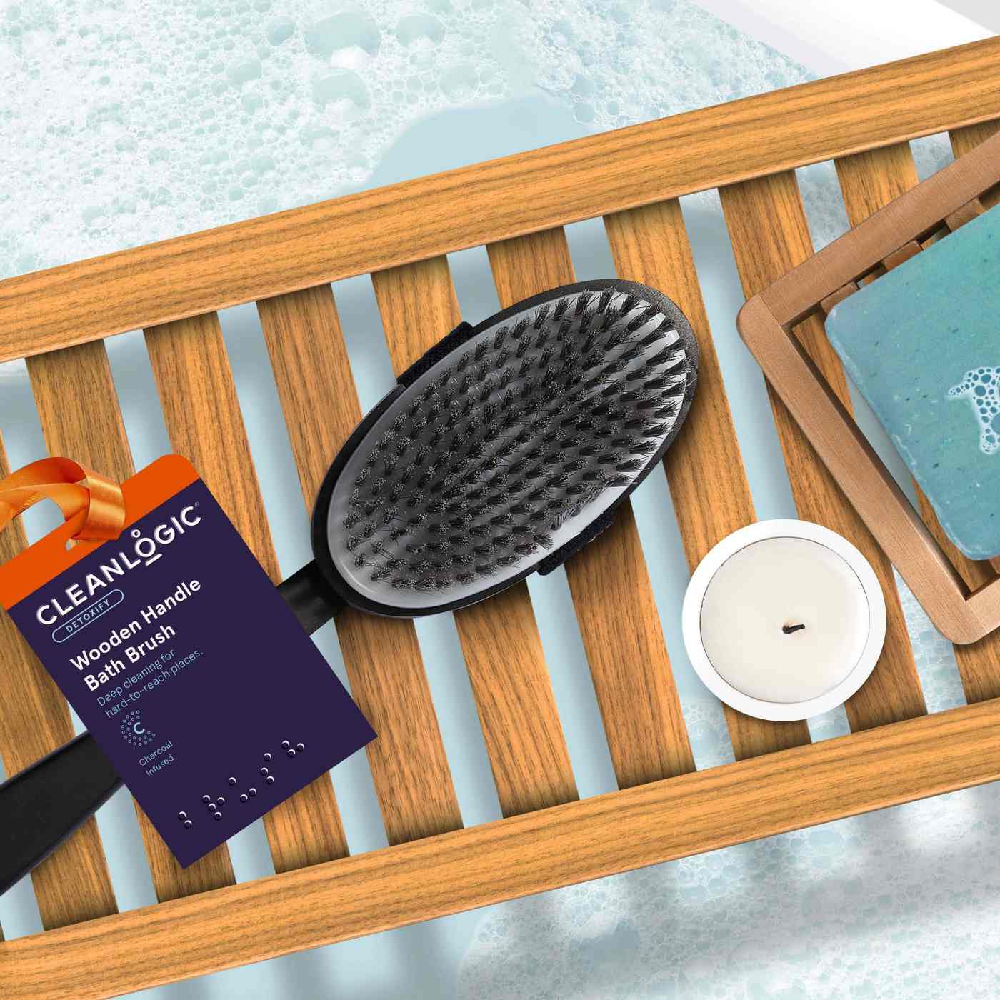 Cleanlogic Charcoal Infused Bath Brush; image 2 of 2